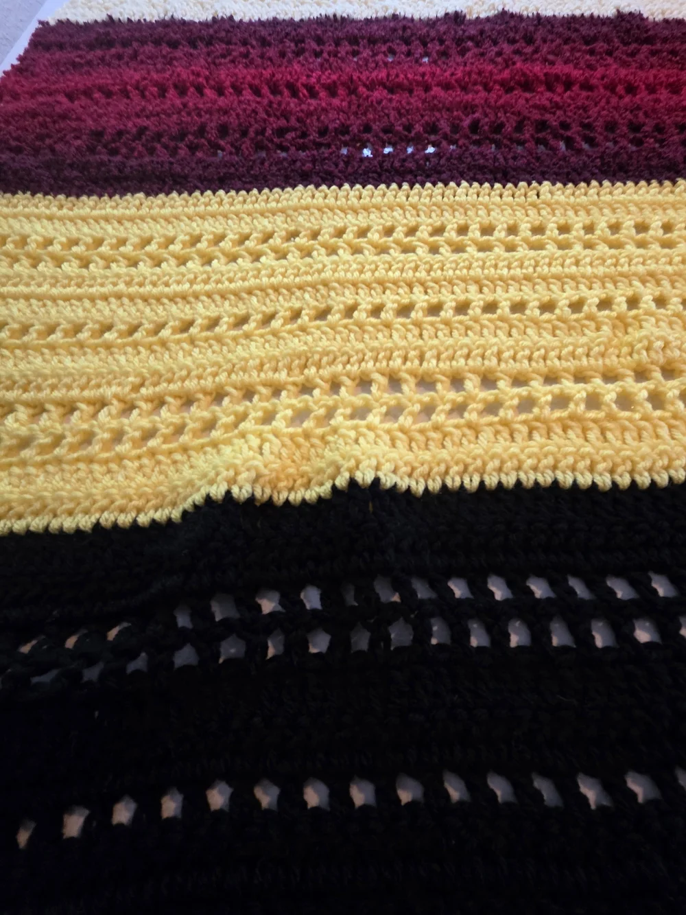 Handmade Crochet Afghan Throw Blanket Multicolor 41” x 44”